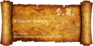 Vincze Manna névjegykártya