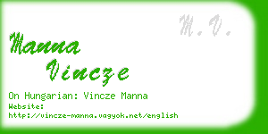manna vincze business card